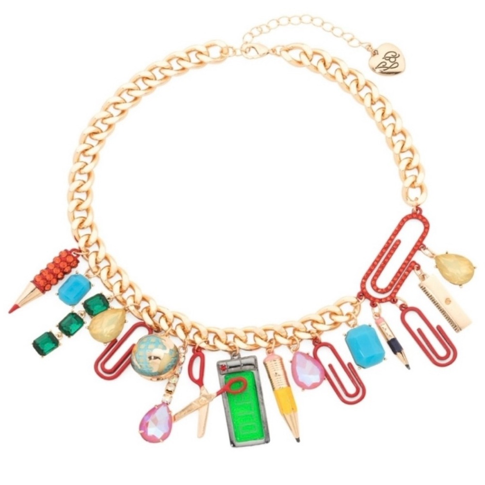 Viral Betsey Johnson Back To School Teacher Statement Necklace